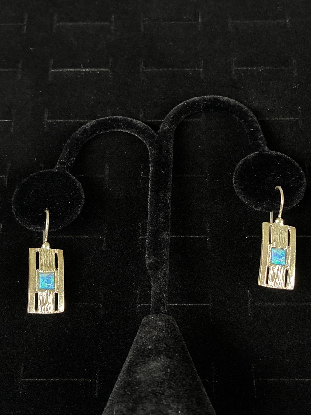 Silpada Blue Opal Sterling Silver Drop Earrings